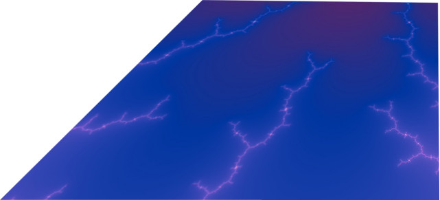 Blue sky with lightning, fractal mathematics